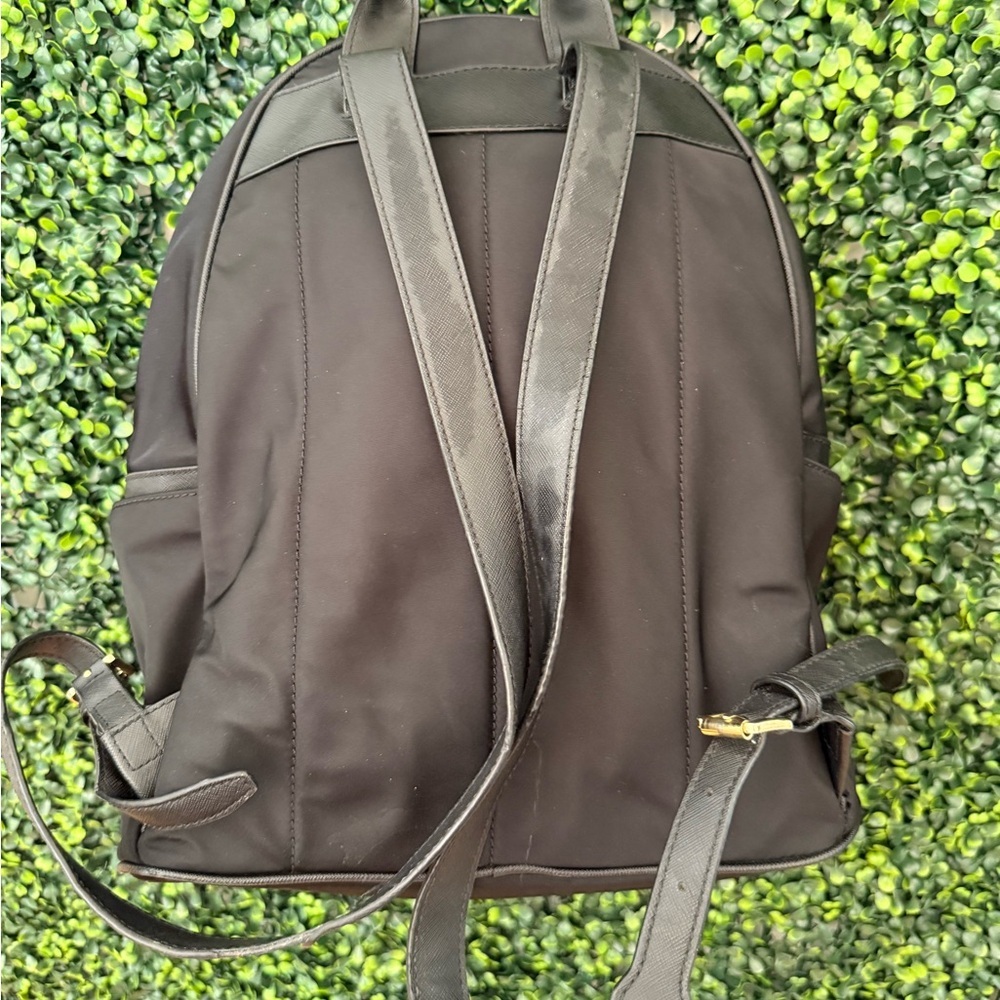 Michael Kors Black Nylon Backpack Gold Hardware Medium Size - Picture 6 of 13